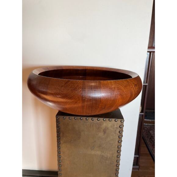 Vintage DANSK JHQ 16" Staved Teak Wood Salad Bowl MCM Jens Quistgaard Denmark - Picture 1 of 5